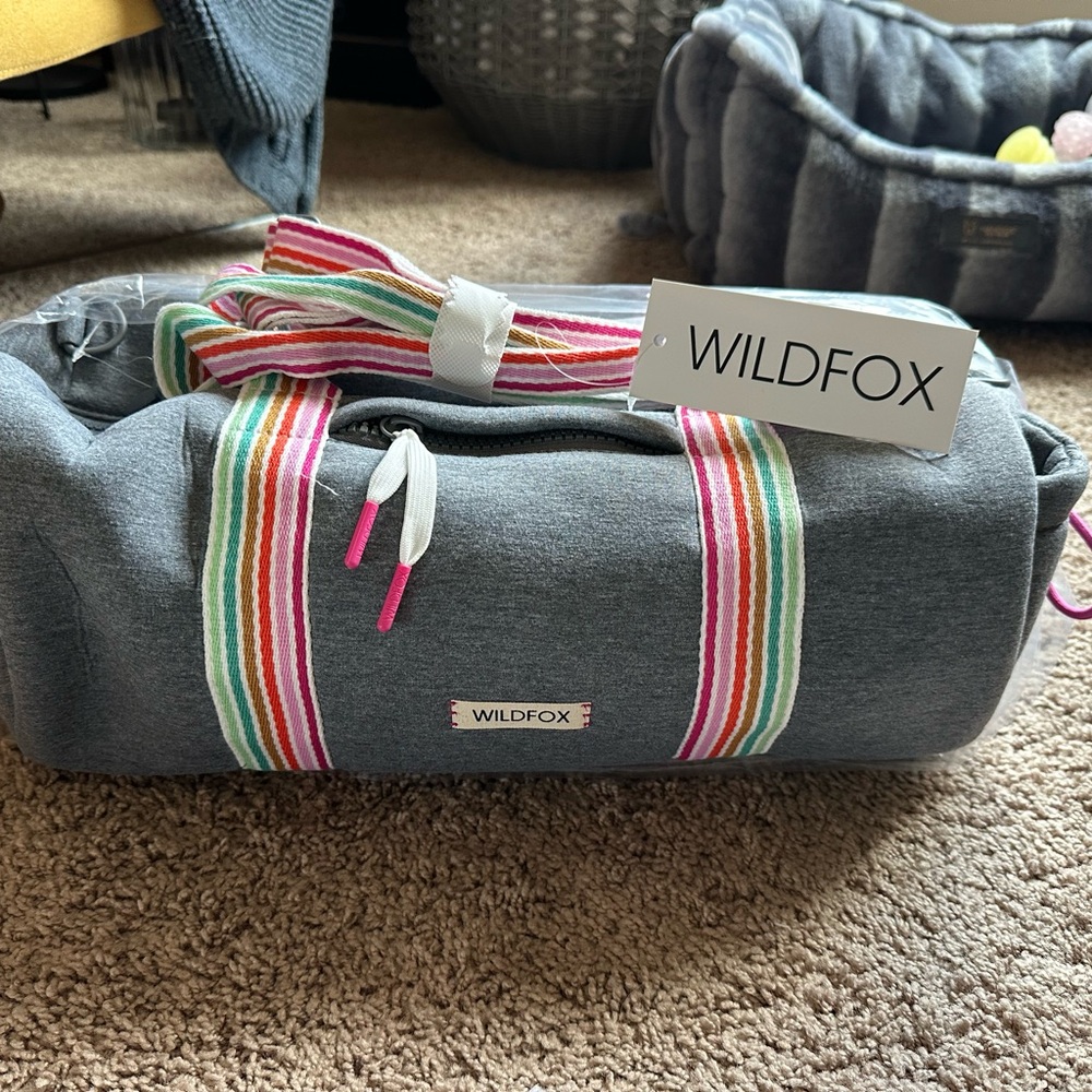 Wildfox Dark Gray Duffel with Colorful Straps
